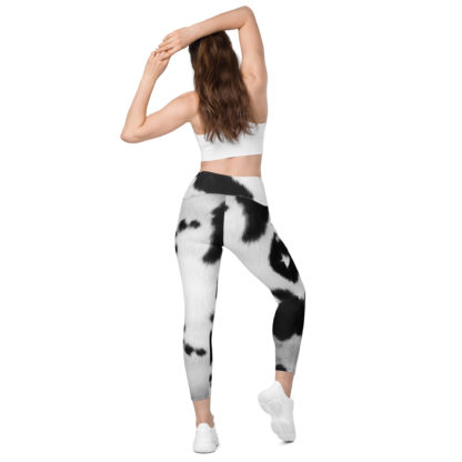 Crossover leggings with pockets cow print - Image 3