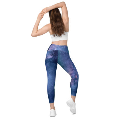 Crossover leggings with pockets galaxy - Image 3