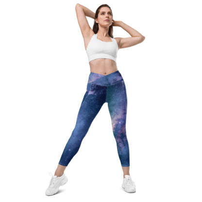 Crossover leggings with pockets galaxy