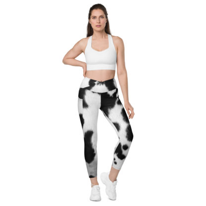 Crossover leggings with pockets cow print - Image 7