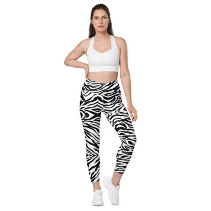 Crossover leggings with pockets zebra print - Image 7