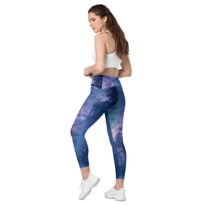 Crossover leggings with pockets galaxy - Image 4