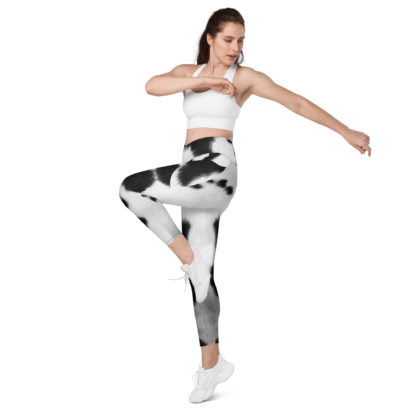 Crossover leggings with pockets cow print - Image 6