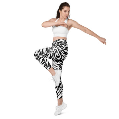 Crossover leggings with pockets zebra print - Image 6