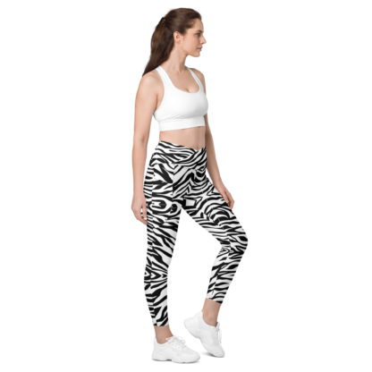 Crossover leggings with pockets zebra print - Image 2