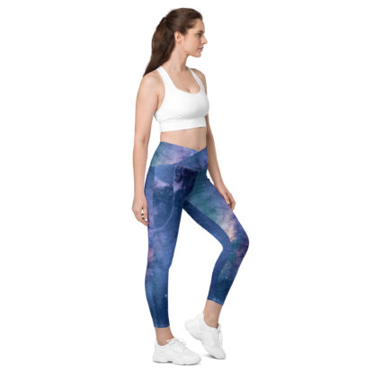 Crossover leggings with pockets galaxy - Image 2