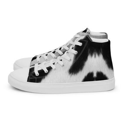 Men’s high top canvas cow print shoes - Image 2