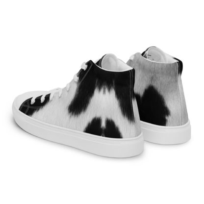 Men’s high top canvas cow print shoes - Image 3