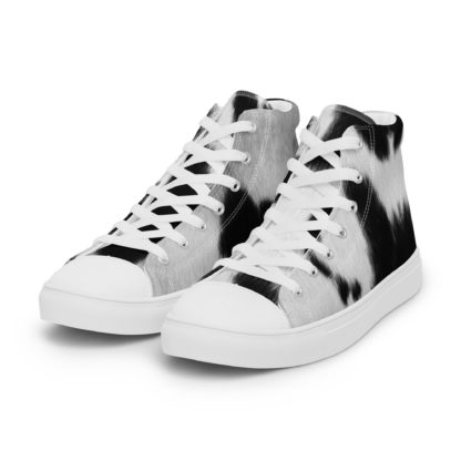 Men’s high top canvas cow print shoes - Image 7