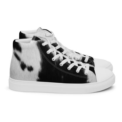 Men’s high top canvas cow print shoes