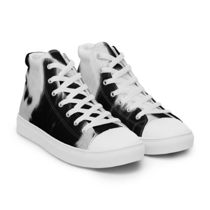 Men’s high top canvas cow print shoes - Image 5