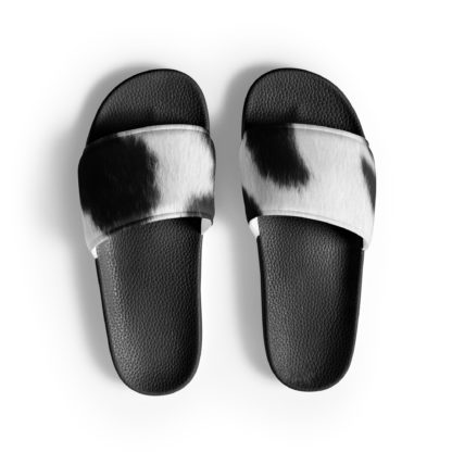 Men’s cow print slides