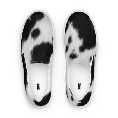 Men’s slip-on canvas cow print shoes - Image 2