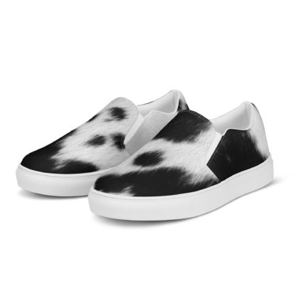 Men’s slip-on canvas cow print shoes - Image 3