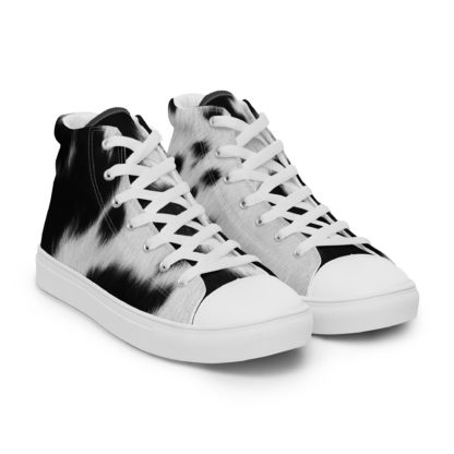 Women’s high top canvas cow print shoes