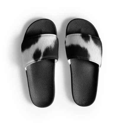 Women's cow print slides