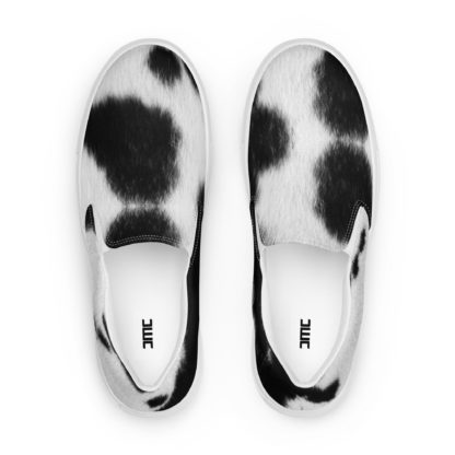 Women’s slip-on canvas cow print shoes - Image 2