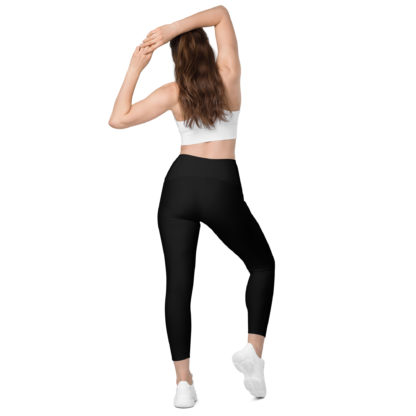 Crossover leggings with pockets black - Image 4