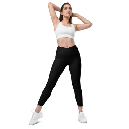 Crossover leggings with pockets black - Image 3