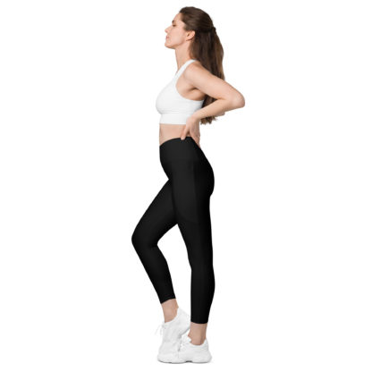 Crossover leggings with pockets black - Image 6