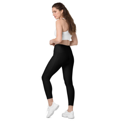 Crossover leggings with pockets black - Image 5