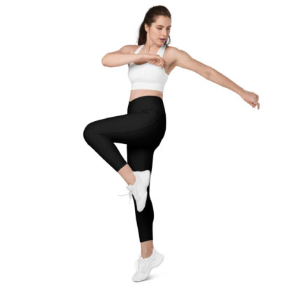 Crossover leggings with pockets black - Image 7