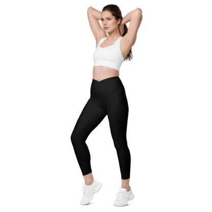 Crossover leggings with pockets black - Image 9