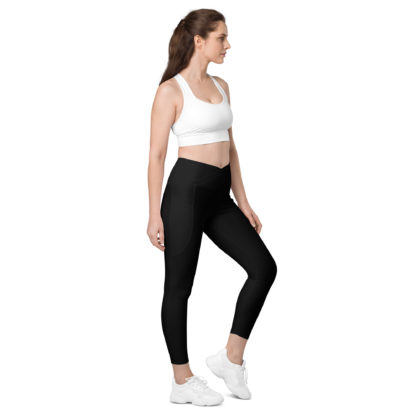 Crossover leggings with pockets black - Image 2