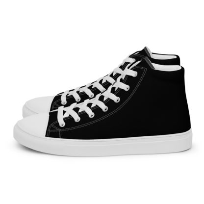 Men’s high top canvas shoes black - Image 2