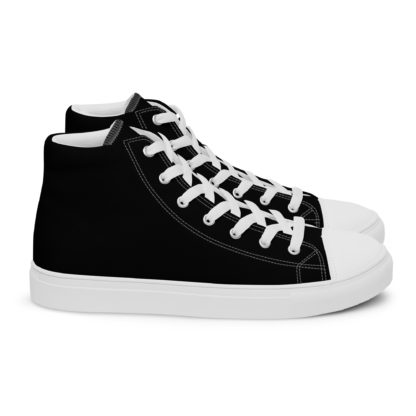 Men’s high top canvas shoes black - Image 4