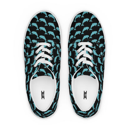 Men’s lace-up canvas shoes dolphins - Image 6