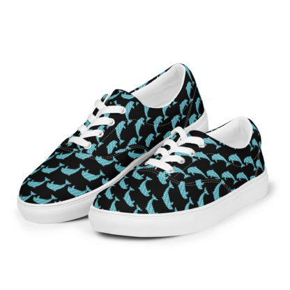 Men’s lace-up canvas shoes dolphins - Image 3