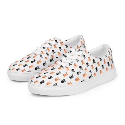 Men’s lace-up canvas shoes skulls - Image 2