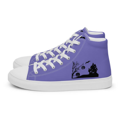 Women’s high top canvas shoes haunted scene - Image 2