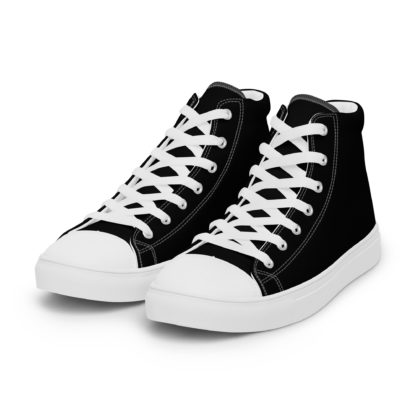 Women’s high top canvas shoes black - Image 7