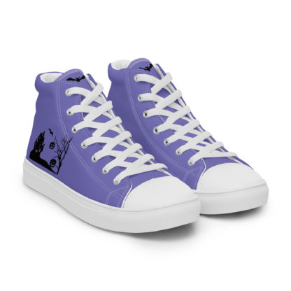 Women’s high top canvas shoes haunted scene