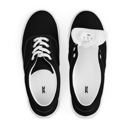 Women’s lace-up canvas shoes black - Image 3