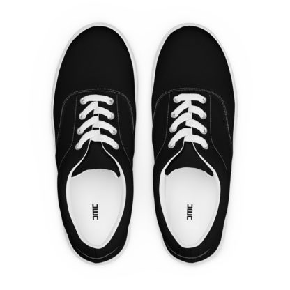 Women’s lace-up canvas shoes black - Image 6