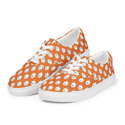 Women’s lace-up canvas shoes ghost - Image 4