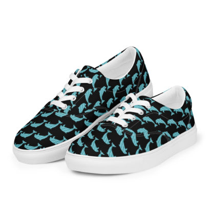 Women’s lace-up canvas shoes dolphins - Image 4