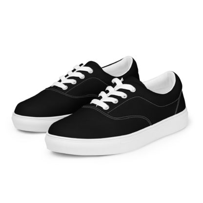 Women’s lace-up canvas shoes black - Image 2