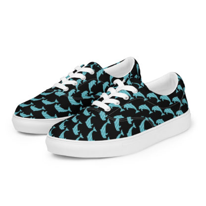 Women’s lace-up canvas shoes dolphins - Image 2