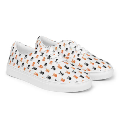 Women’s lace-up canvas shoes skulls