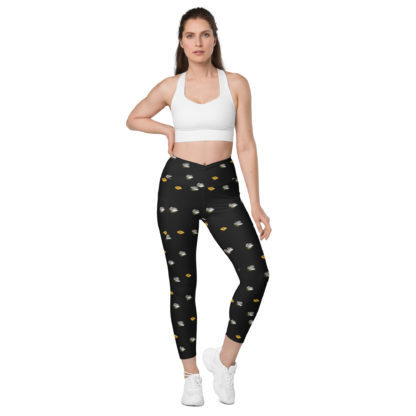 Crossover leggings with pockets flying toasters - Image 7