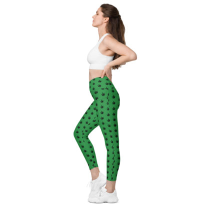 Crossover leggings with pockets Pot leaves - Image 6