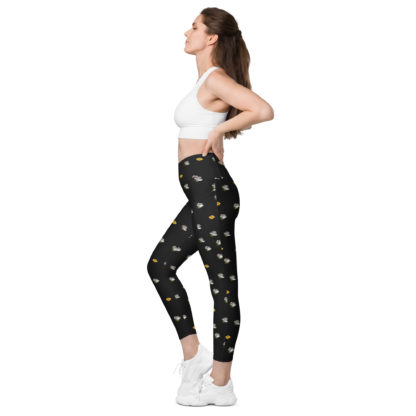 Crossover leggings with pockets flying toasters - Image 5