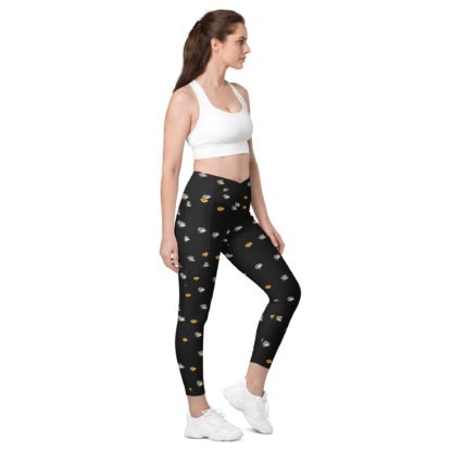 Crossover leggings with pockets flying toasters - Image 2