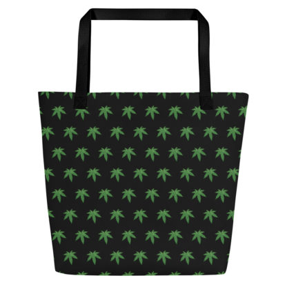 All-Over Print Large Tote Bag Pot leaves - Image 2