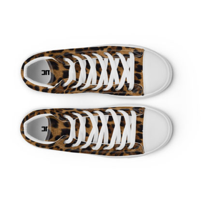 Men’s high top canvas shoes leopard - Image 8