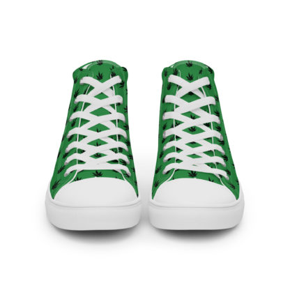 Men’s high top canvas shoes Pot leaves - Image 6